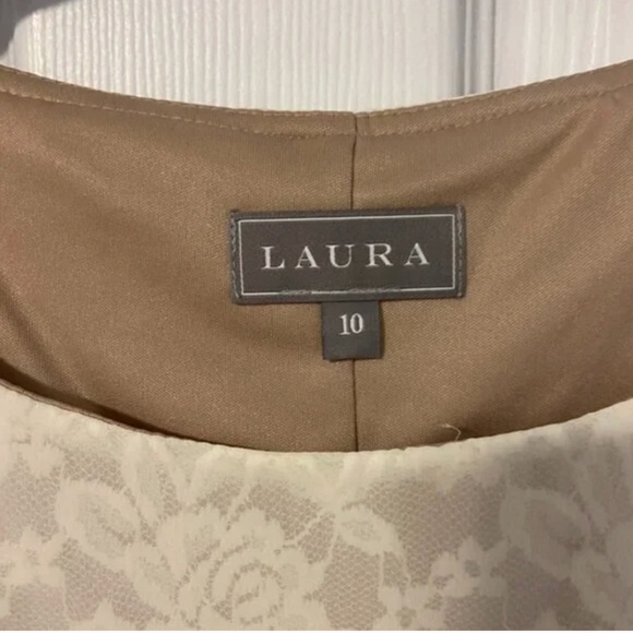 Laura - Illusion Dress with Poncho Asymmetric Hem, Size 10 - Picture 3 of 5